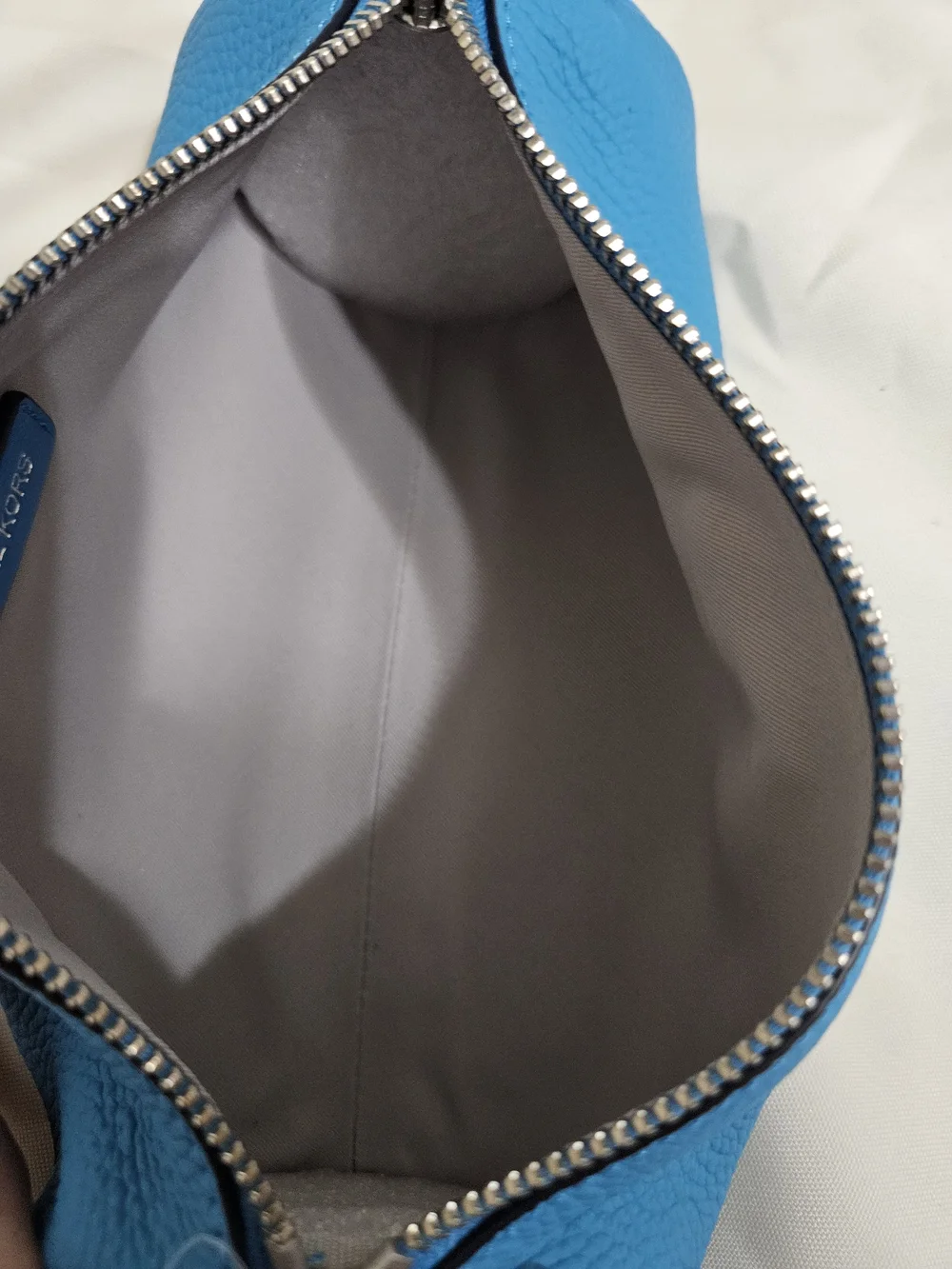 Michael Kors Sky Blue Pebbled Leather Barrel Crossbody